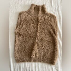 Cozy Tan Fuzzy Sweater Vest
